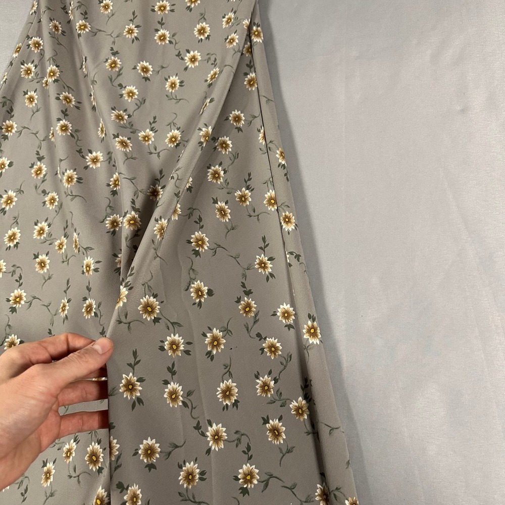 Rampage Vintage 90s Daisy Floral Halter Maxi Dress Grey Made in USA Small - Picture 11 of 13